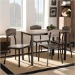 Bowery Hill Black Metal and Rustic Oak Finished Wood 5-Piece Dining Set