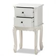 Bowery Hill White Finished Wood 2-Drawer Nightstand