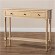 Bowery Hill Oak Brown Finished Wood 3-Drawer Entryway Console Table