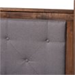 Bowery Hill Queen Size Grey Upholstered Walnut Finished Canopy Bed