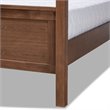 Bowery Hill King Size Grey Upholstered Walnut Finished Canopy Bed