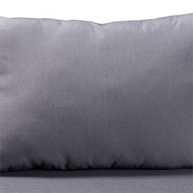 Bowery Hill Grey Polyester Upholstered 4-Piece Woven Rattan Patio Set