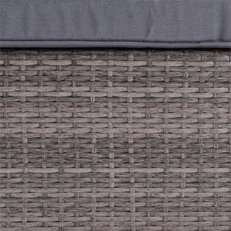 Bowery Hill Grey Polyester Upholstered 4-Piece Woven Rattan Patio Set