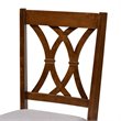 Bowery Hill Oak Wood Grey Dining Chair Set Rectangular Upholstered 37.4