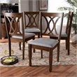 Bowery Hill Oak Wood Grey Dining Chair Set Rectangular Upholstered 37.4