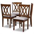 Bowery Hill Oak Wood Grey Dining Chair Set Rectangular Upholstered 37.4