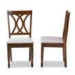Bowery Hill Grey Fabric Walnut Finished 2-Piece Dining Chair Set