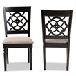 Bowery Hill Sand Fabric Espresso Finished 2-Piece Dining Chair Set