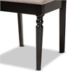 Bowery Hill Sand Fabric Espresso Finished 2-Piece Dining Chair Set