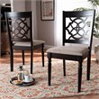 Bowery Hill Sand Fabric Espresso Finished 2-Piece Dining Chair Set