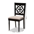 Bowery Hill Sand Fabric Espresso Finished 2-Piece Dining Chair Set