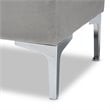 Bowery Hill Grey Velvet Silver Finished Storage Ottoman