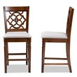 Bowery Hill Gray Upholstered Walnut Finished Wood 2-Piece Pub Chair Set