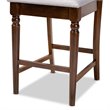 Bowery Hill Gray Upholstered Walnut Finished Wood 2-Piece Pub Chair Set