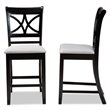 Bowery Hill Gray Upholstered Espresso Finished 2-Piece Pub Chairs