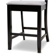 Bowery Hill Gray Upholstered Espresso Finished 2-Piece Pub Chairs