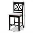 Bowery Hill Gray Upholstered Espresso Finished 2-Piece Pub Chairs
