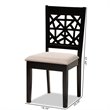 Bowery Hill Sand Upholstered Espresso Wood 4-Piece Dining Chair Set