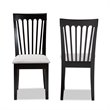 Bowery Hill Gray Upholstered Espresso Wood 2-Piece Dining Chair Set
