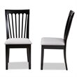Bowery Hill Gray Upholstered Espresso Wood 2-Piece Dining Chair Set