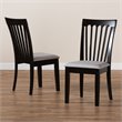 Bowery Hill Gray Upholstered Espresso Wood 2-Piece Dining Chair Set