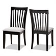 Bowery Hill Gray Upholstered Espresso Wood 2-Piece Dining Chair Set