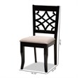Bowery Hill Sand Upholstered and Espresso Wood 2-Piece Dining Chair Set