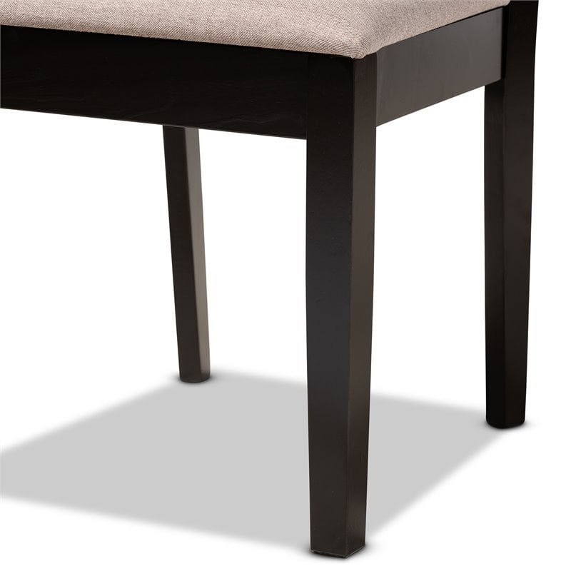 Bowery Hill Oak Espresso Brown Dining Set Rectangular Cut-Out Back Design Unassembled