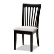 Bowery Hill Gray Upholstered Espresso Finished Wood 7-Piece Dining Set