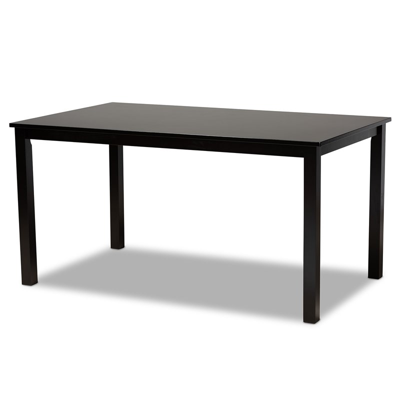 Bowery Hill Gray Upholstered Espresso Finished Wood 7-Piece Dining Set