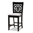 Bowery Hill Gray Upholstered Espresso Finished Wood 5-Piece Pub Set