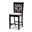 Bowery Hill Sand Upholstered Espresso Finished Wood 5-Piece Pub Set