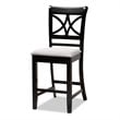 Bowery Hill Gray Upholstered Espresso Finished Wood 5-Piece Pub Set