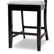 Bowery Hill Gray Upholstered Espresso Finished Wood 5-Piece Pub Set