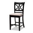 Bowery Hill Sand Upholstered Espresso Finished Wood 5-Piece Pub Set