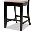 Bowery Hill Sand Upholstered Espresso Finished Wood 5-Piece Pub Set