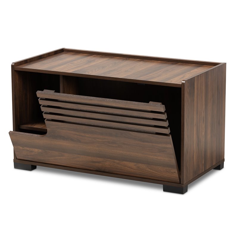 Bowery Hill Walnut Brown Finished Cat Litter Box Cover House