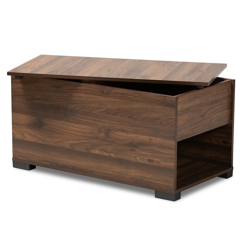 Bowery Hill Modern Walnut Brown Finished Cat Litter Box Cover House