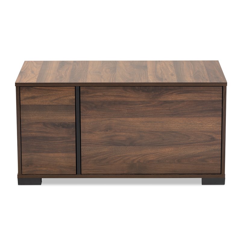 Bowery Hill Modern Walnut Brown Finished 2-Door Cat Litter Box Cover House