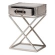 Bowery Hill French Silver Metal 1-Drawer Nightstand