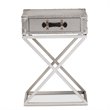 Bowery Hill French Silver Metal 1-Drawer Nightstand