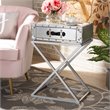 Bowery Hill French Silver Metal 1-Drawer Nightstand