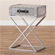 Bowery Hill French Silver Metal 1-Drawer Nightstand