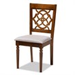 Bowery Hill Upholstered Gray Dining Chair Set Oak Wood Cut-Out Back 37.4
