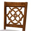 Bowery Hill Upholstered Gray Dining Chair Set Oak Wood Cut-Out Back 37.4