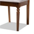 Bowery Hill Upholstered Gray Dining Chair Set Oak Wood Cut-Out Back 37.4