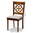 Bowery Hill Upholstered Gray Dining Chair Set Oak Wood Cut-Out Back 37.4
