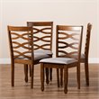 Bowery Hill Gray Upholstered Walnut Wood 4-Piece Dining Chair Set