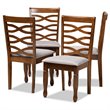 Bowery Hill Gray Upholstered Walnut Wood 4-Piece Dining Chair Set
