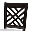 Bowery Hill Gray Upholstered Espresso Wood 2-Piece Bar Stool Set